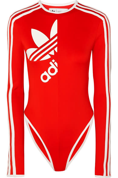 adidas Originals + Ji Won Choi striped stretch-jersey bodysuit