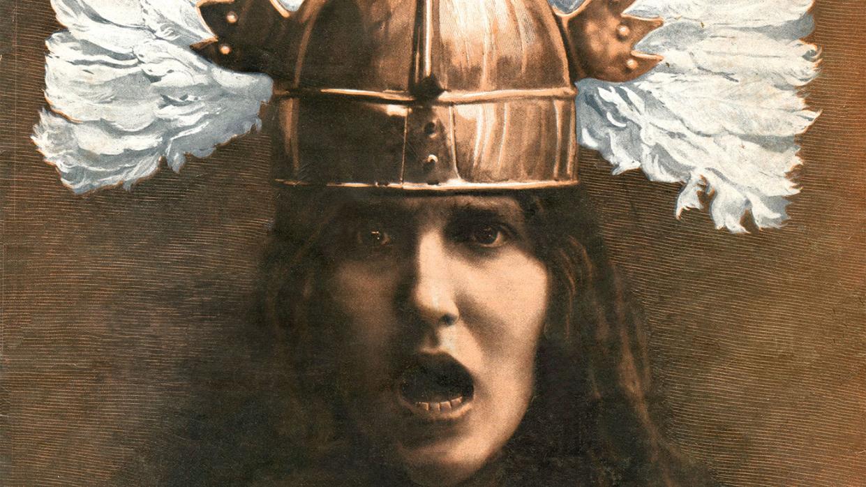 repr��sentation of a valkyrie on the occasion of the bayreuth festival germany cover of the monthly musica of august 1904 photo by adoc photoscorbis via getty images