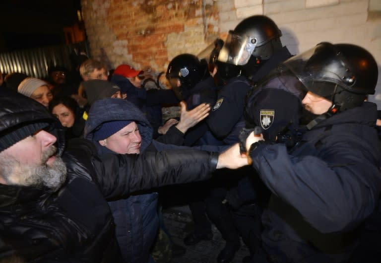 Supporters of Saakashvili, angered at his detention, clashed with police during a rally