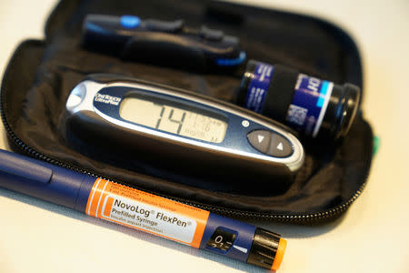 Insulin supplies are pictured in the Manhattan borough of New York City, New York, U.S., January 18, 2019. REUTERS/Carlo Allegri