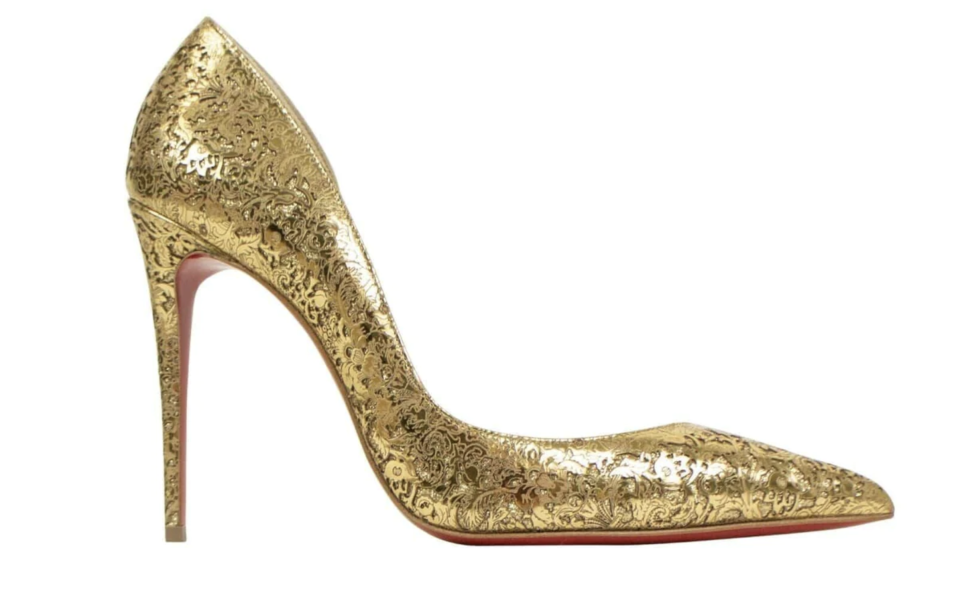 Christian Louboutin Gold Iriza Laser Rococo