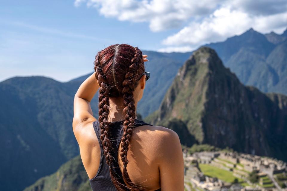 Shay Mitchell Looking over Machu Pichu