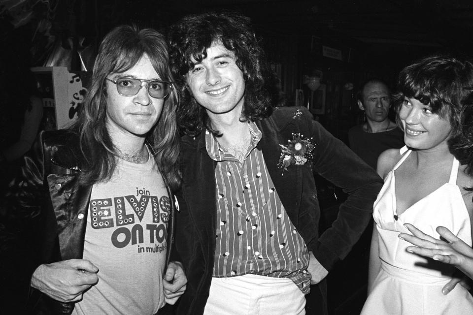 Rodney Bingenheimer and Jimmy Page at the English Disco in 1973