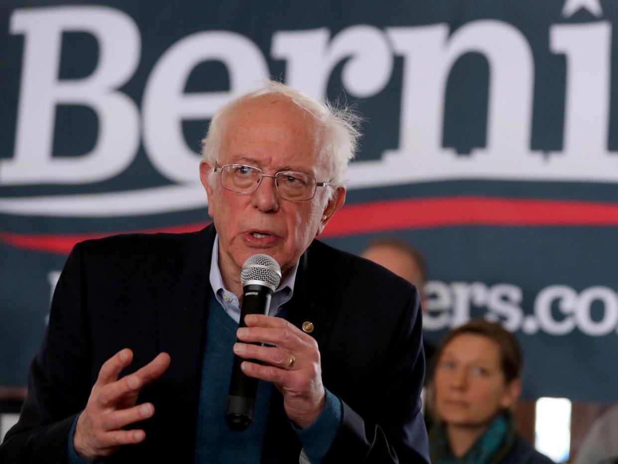 Mr Sanders leads the polls in Iowa, where the first vote of the primaries will take place on 3 February: Reuters