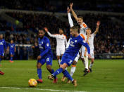 Soccer Football - Championship - Cardiff City vs Hull City - Cardiff City Stadium, Cardiff, Britain - December 16, 2017 Cardiff City's Joe Bennett has a goal disallowed for offside Action Images/Adam Holt