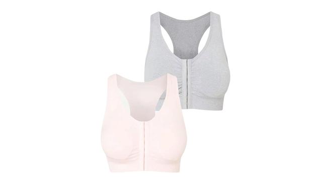 2pk Post-Surgery Zip-Up Bras