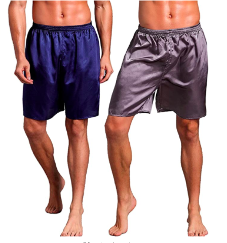 Satin boxer shorts silk pajamas shorts (2pcs), S$29.51. PHOTO: Amazon