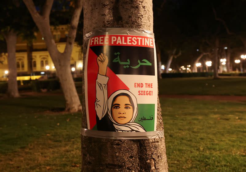 People protest in support of Palestinians in Gaza at the University of Southern California (USC) in Los Angeles