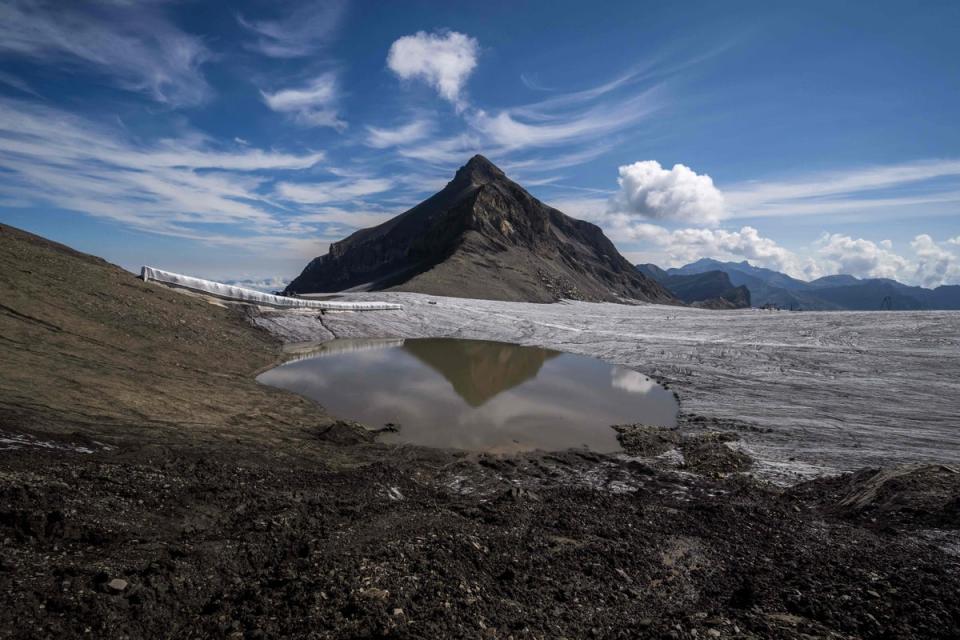 The Oldenhorn mountain next to Switzerland’s melting Tsanfleuron glacier on 6 August (AFP/Getty)