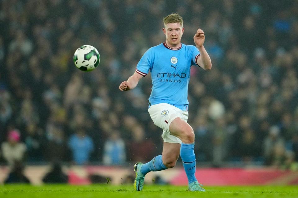 Manchester City's Kevin De Bruyne in action (AP)