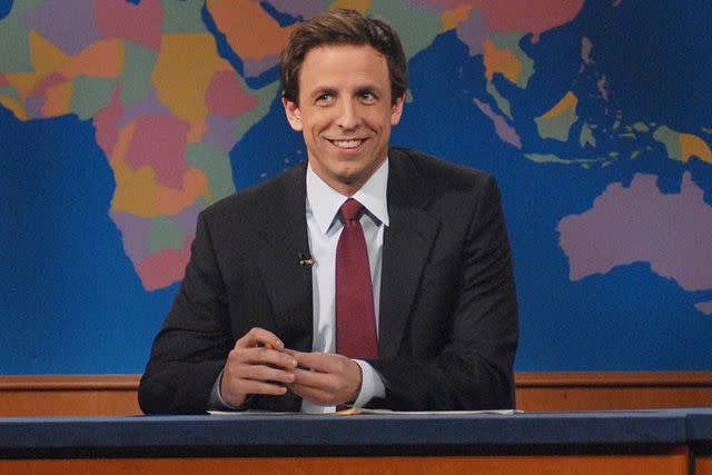 <p>Dana Edeleson/NBCU Photo Bank/NBCUniversal via Getty</p> Seth Meyers on 'Saturday Night Live'