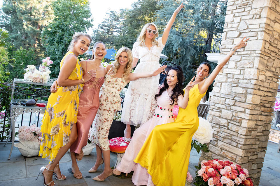 <p>Paris Hilton celebrates her Paris in Wonderland-themed bridal shower with sister Nicky Hilton and friends Jasmine Sanders, Jocelyn Chew, Tina Chen Craig and Nicole Williams English. </p>