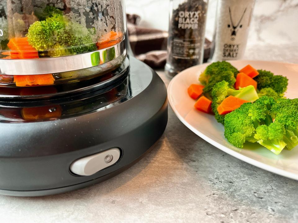 Steam veggies in a flash using your coffee pot.