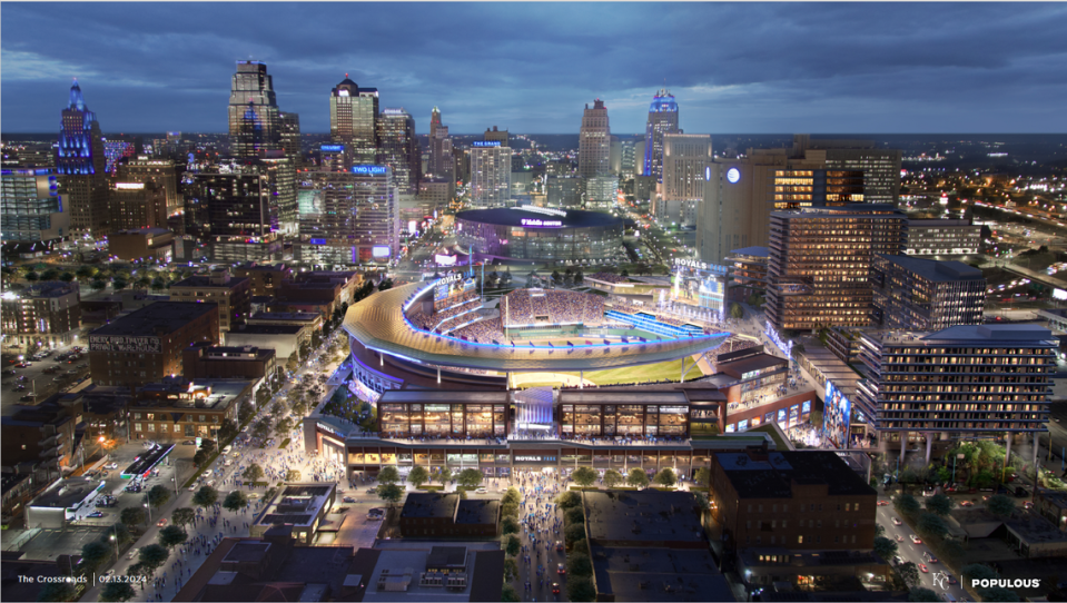 The Royals shared renderings of their proposed new stadium.