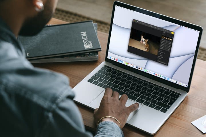Photos editor open on a MacBook.