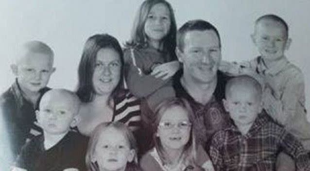 Christopher Lambkin was father to seven children, Blake, Samara, Tristan, Cassidii, Benjamin, Declan and Bianca , with his wife Rebecca. Photo: Facebook