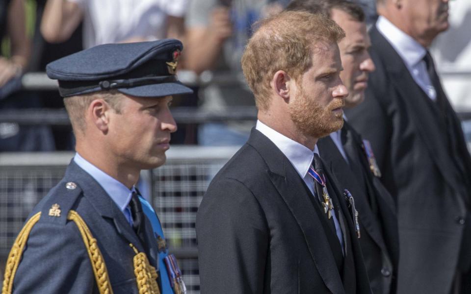 The Duke of Sussex's status as a non-working royal was highlighted by him wearing a morning suit, while others such as his brother wore military dress - Rasid Necati Aslim/Anadolu Agency via Getty Images