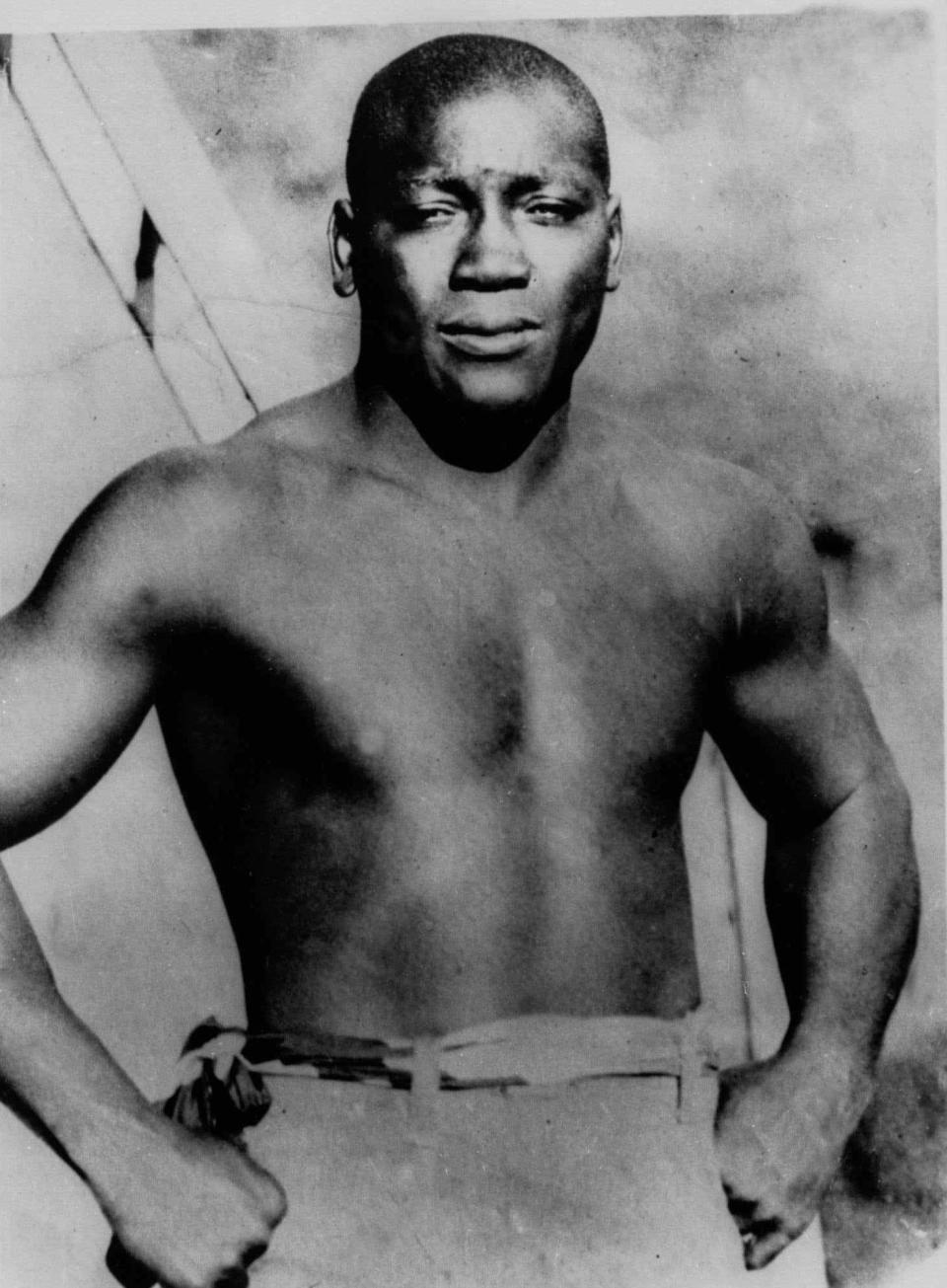 Jack Johnson, born in Galveston,Texas, who became the first African-American to win the heavyweight boxing title, appears in this undated photo.