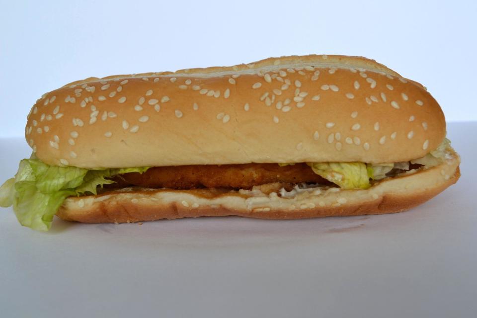 1. Is this…? <br> a) McDonald’s Chicken Legend <br> b) Burger King Chicken Royale <br> c) KFC Big Daddy Burger