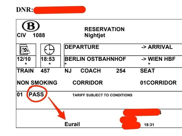 Die Fahrkarte für die Autorin.