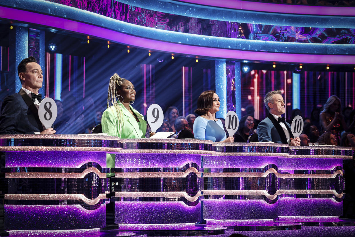 Strictly's judges Craig Revel Horwood, Motsi Mabuse, Shirley Ballas and Anton Du Beke. (BBC)