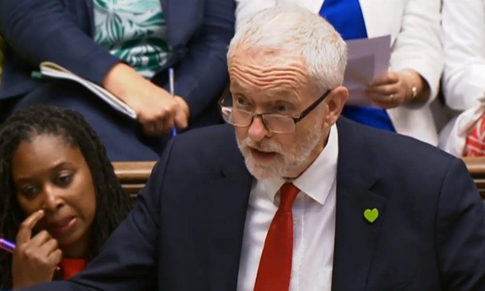 Jeremy Corbyn during prime minister’s questions