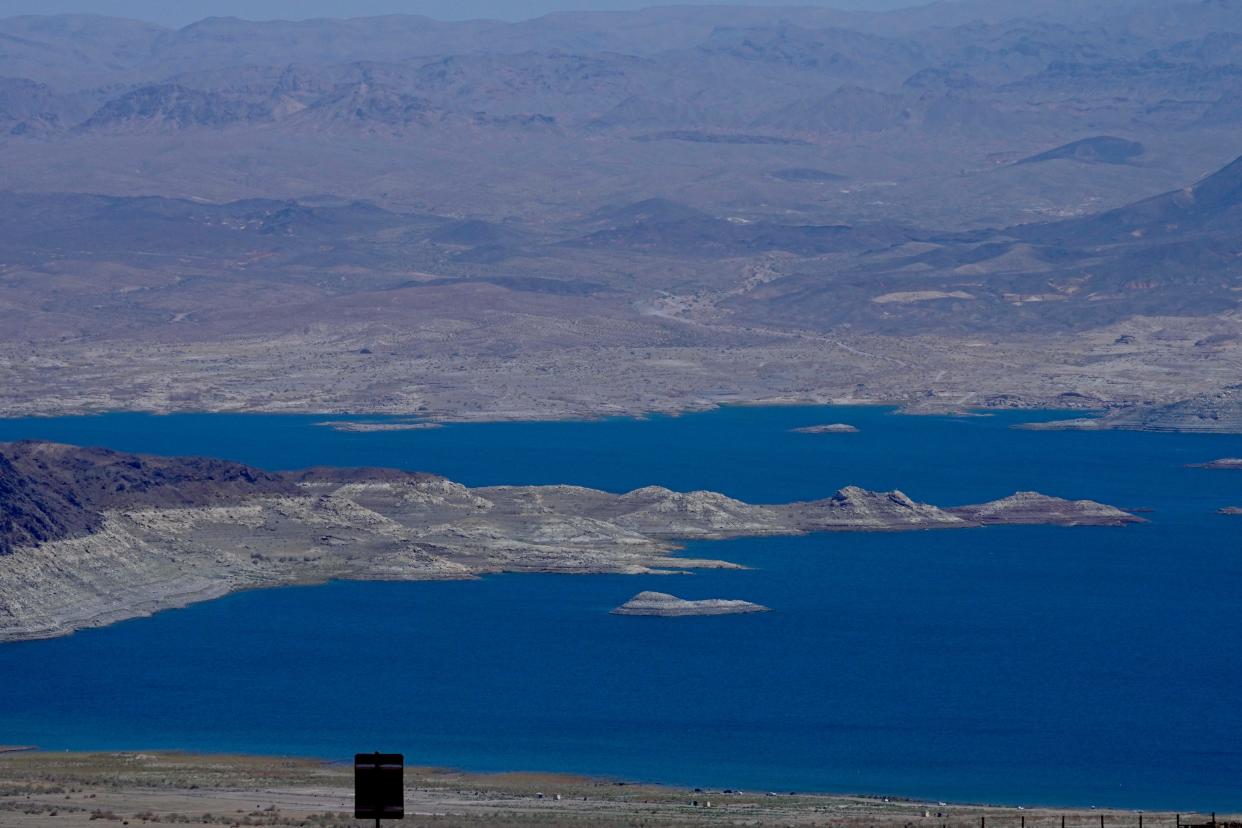 Lake Mead is seen Tuesday, June 6, 2023, from Bolder City, Nev. (AP Photo/Matt York) ORG XMIT: AZMY