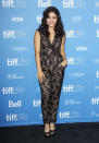 WORST: Unfortunately, the press conference was Vanessa Hudgens' turn to fall flat, as this lace jumpsuit did nothing for her.