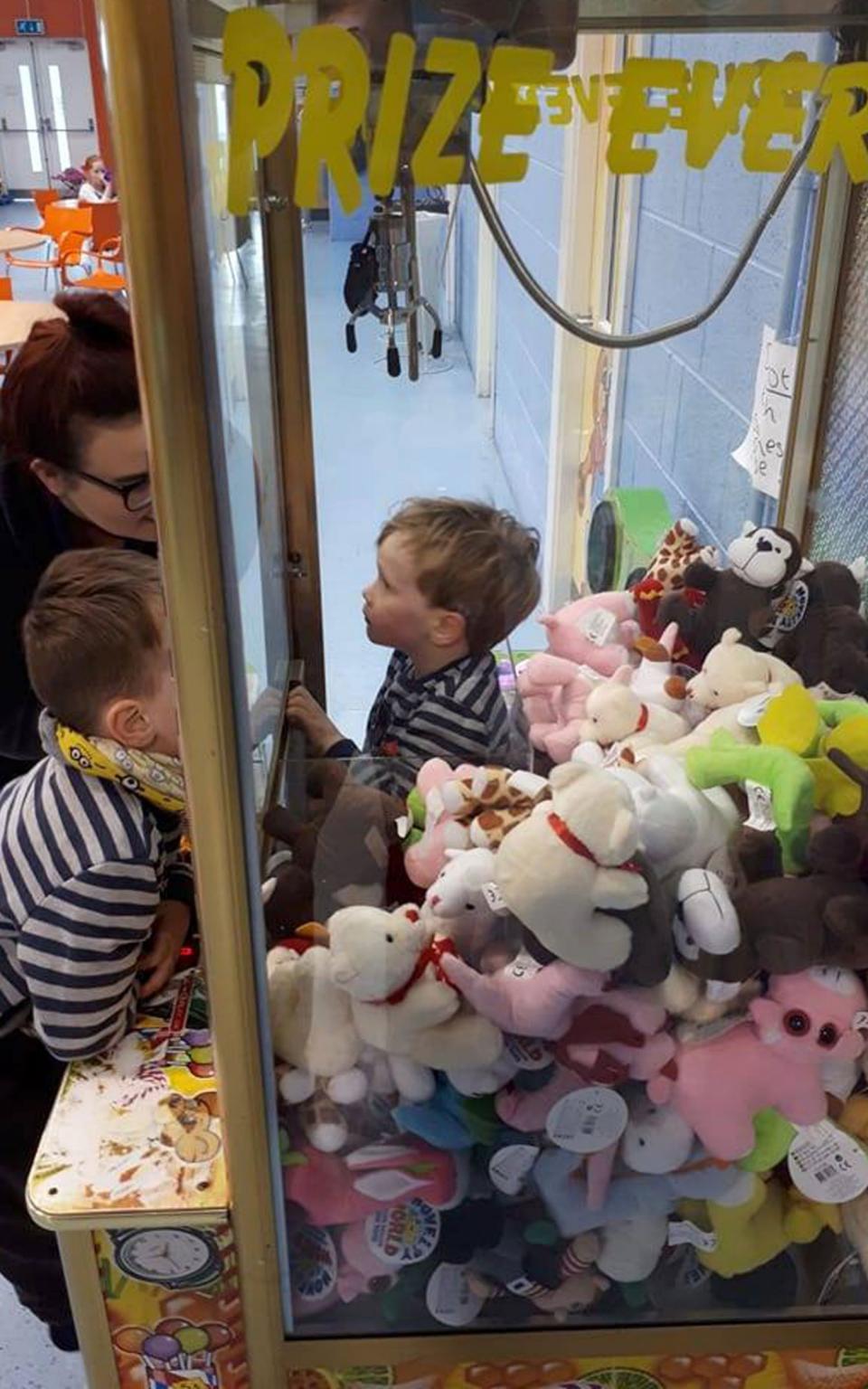 Boy stuck in arcade machine - Credit: Damien Murphy/Facebook/PA 