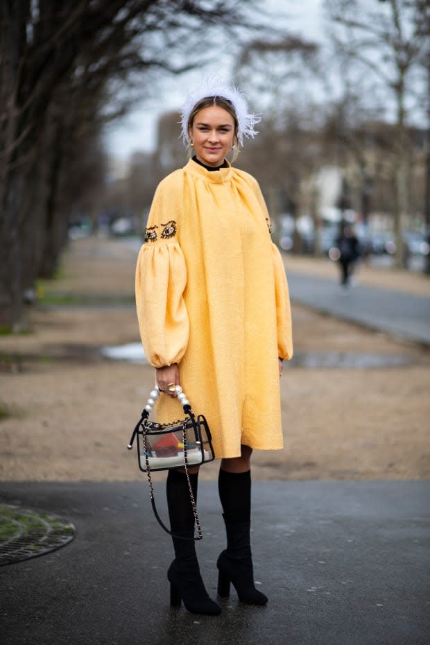 <p>On the street at Paris Fashion Week. Photo: Chiara Marina Grioni/Fashionista</p>