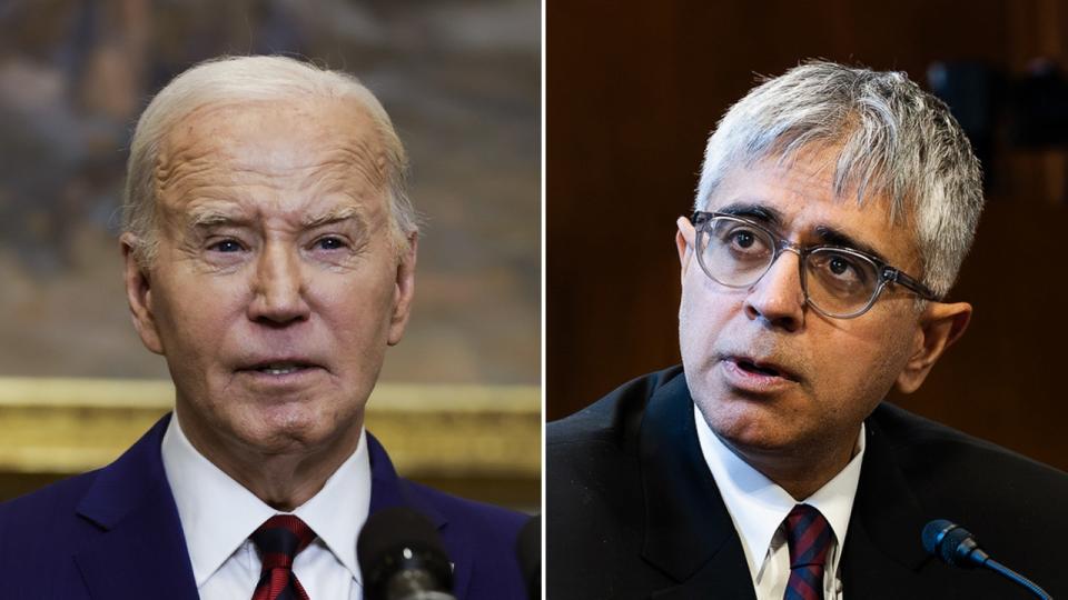 Biden and Mangi split image