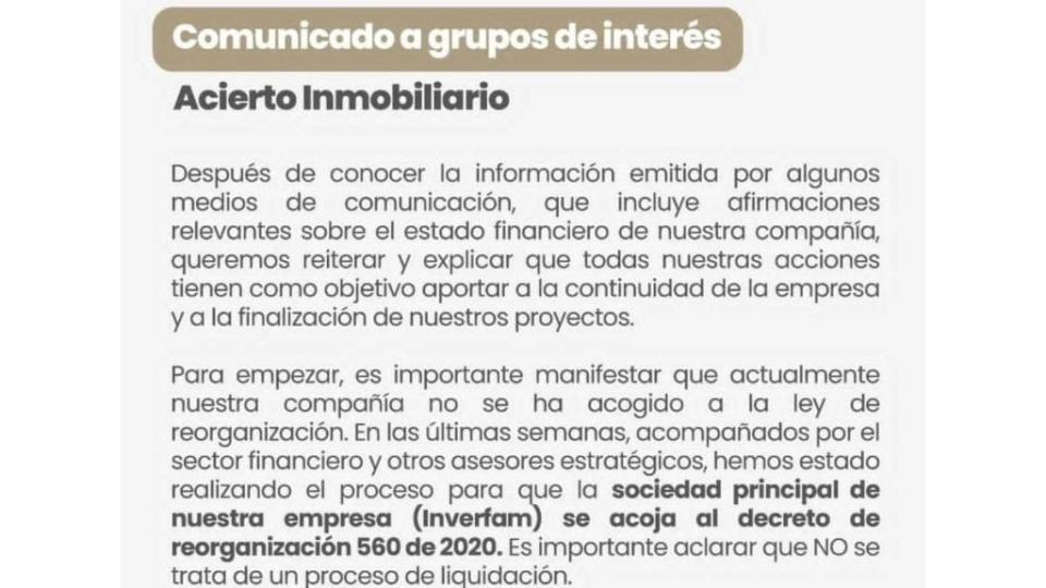 Comunicado Acierto Inmobiliario