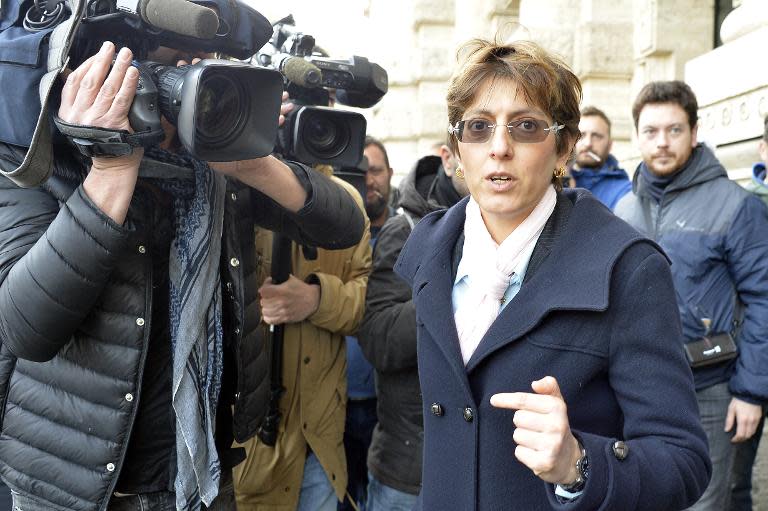 Raffaele Sollecito's lawyer Giulia Bongiorno arrives at the Italy's Supreme Court in Rome on March 27, 2015