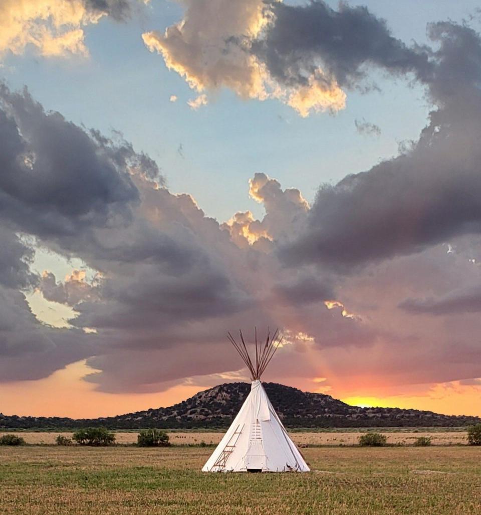 "Medicine Mound with Teepee" by Ardith Parker Leming