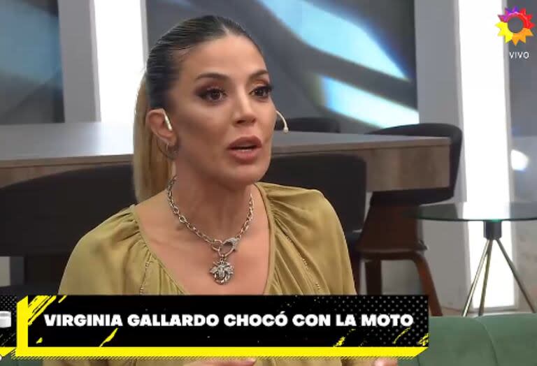 Virginia Gallardo se accidentó con su moto rumbo al canal (Foto: Captura de TV / eltrece)