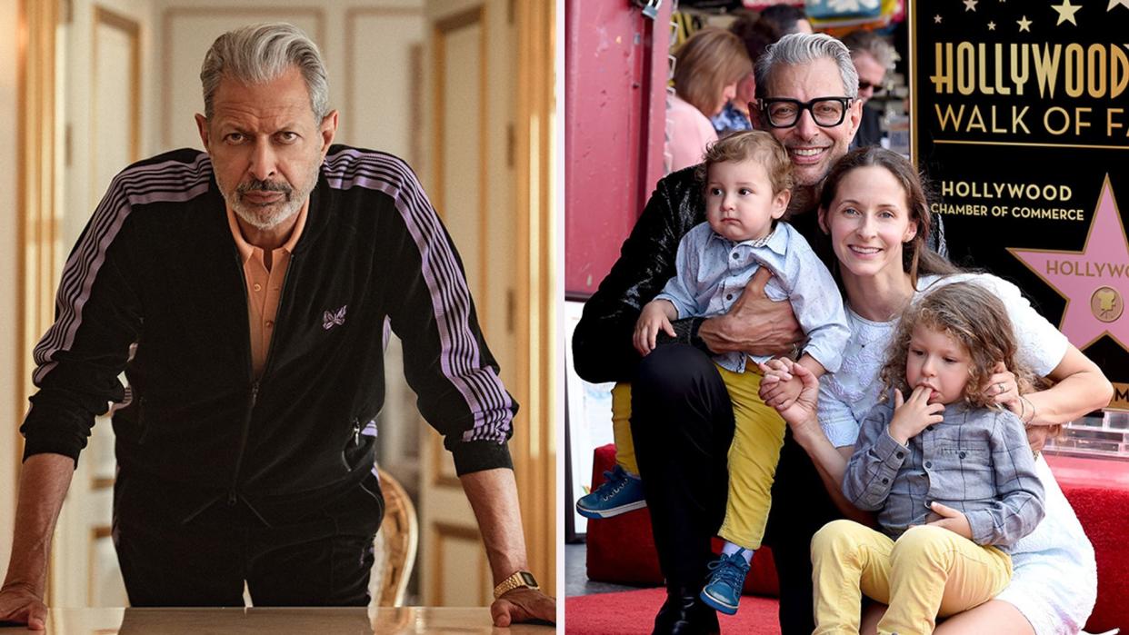 Jeff Goldblum and Emilie Livingston with two sons, Charlie and River