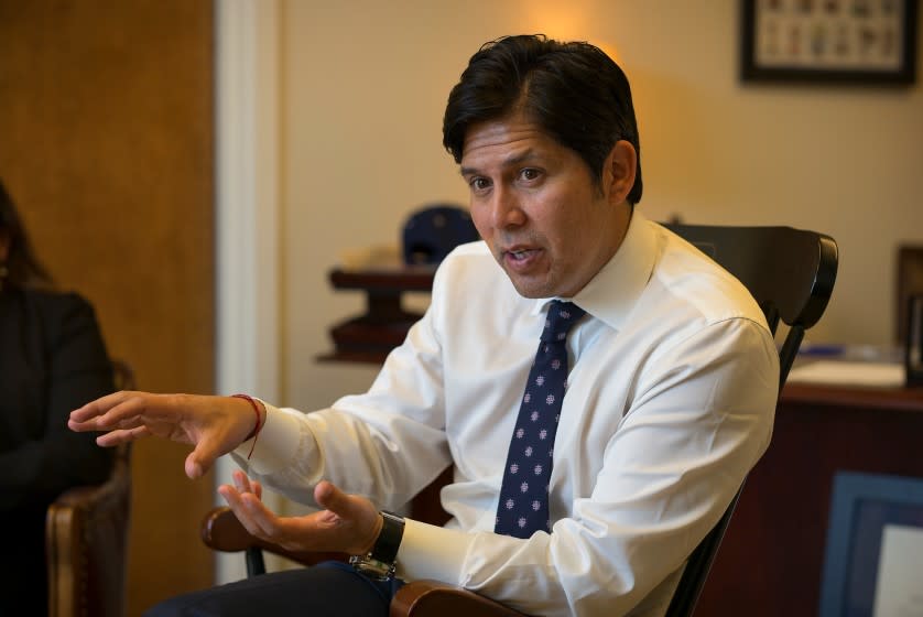 State Sen. Kevin De Leon (D-Los Angeles) in the capitol building.