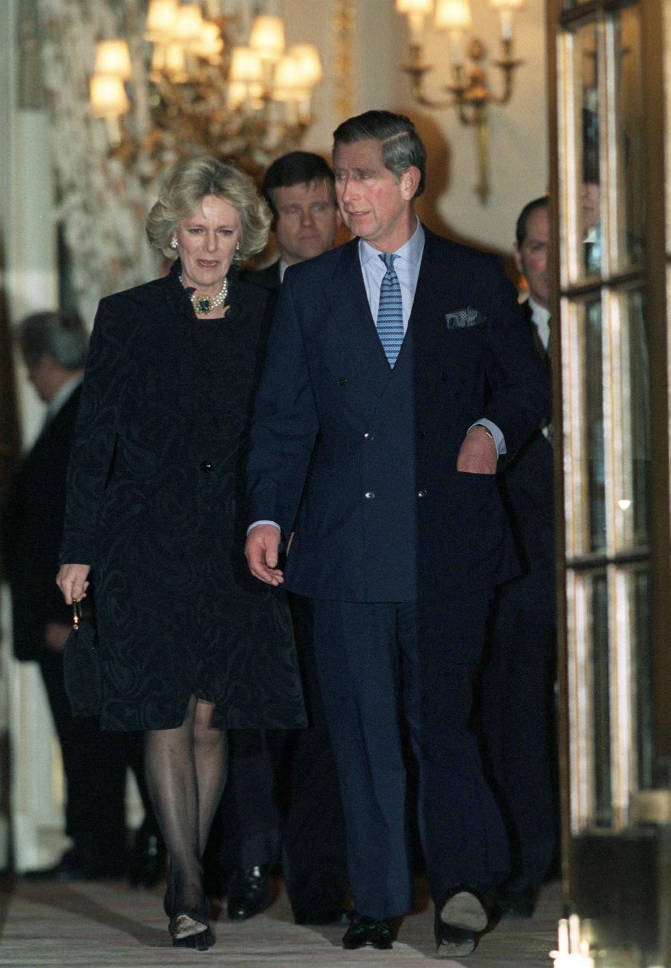 Camilla, Queen Consort, and King Charles III at The Ritz Hotel In London in 1999.