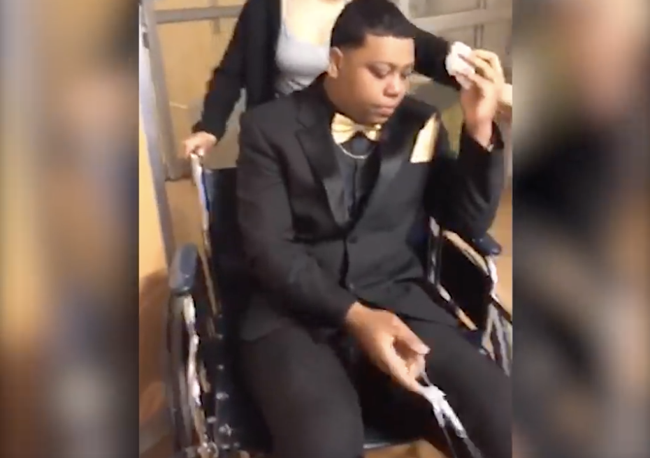 Classmates threw a surprise prom at the hospital for Ilijah Barron (Credit: Facebook)