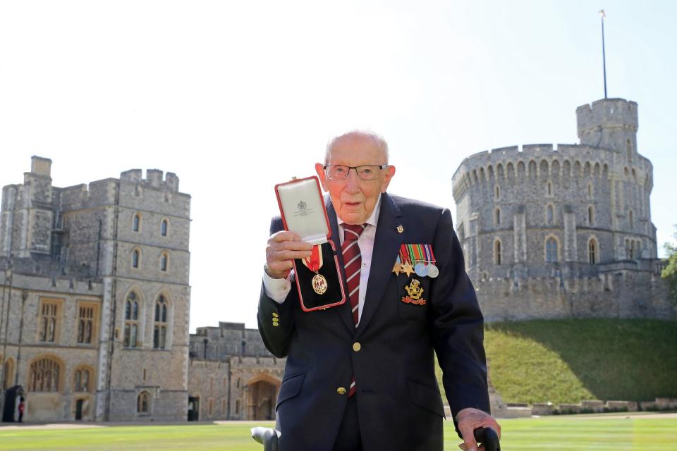 Captain Tom Moore Told Queen Elizabeth a Joke as She Conferred His Knighthood