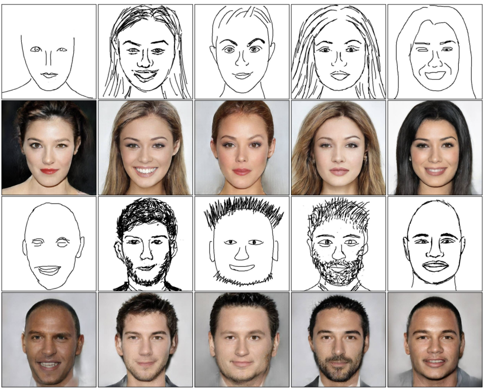 La Inteligencia Artificial que crea retratos realistas a partir de garabatos. 