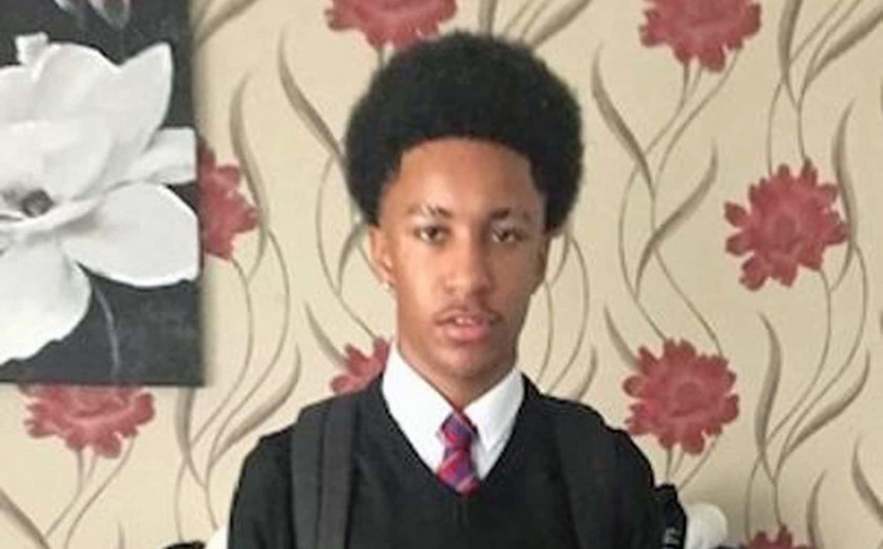 Rohan Shand (known as Fred), 16, in a photo issued by Northamptonshire Police. The youth died in an incident on Harborough Road in Northampton on Wednesday - PA