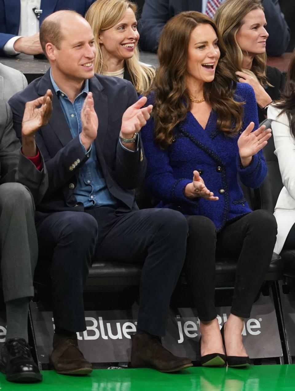 <p>The royals watch the NBA basketball game between the Boston Celtics and the Miami Heat at TD Garden.</p>