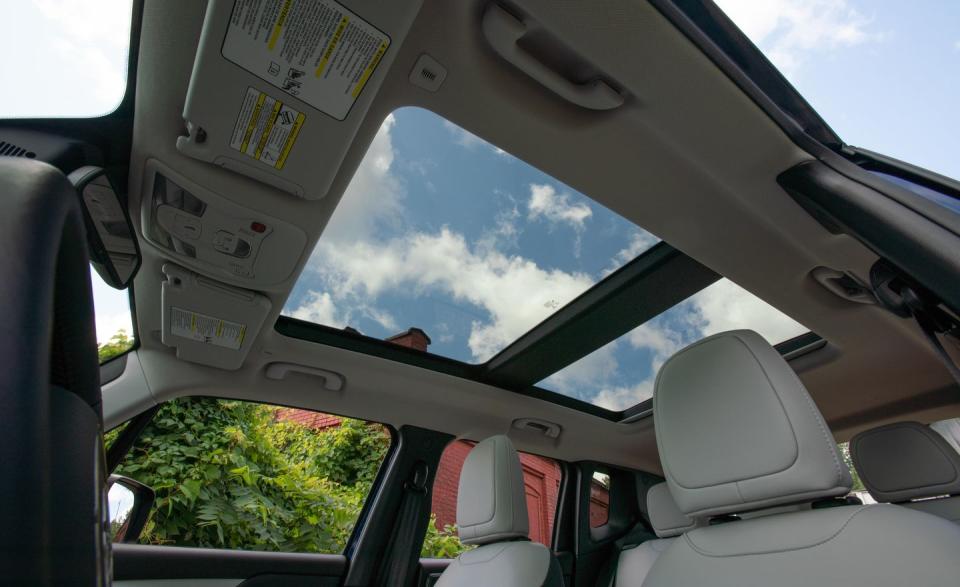 <p>The large panoramic sunroof is a $1595 option, and removable roof panels that Jeep calls MySky also are available.</p>