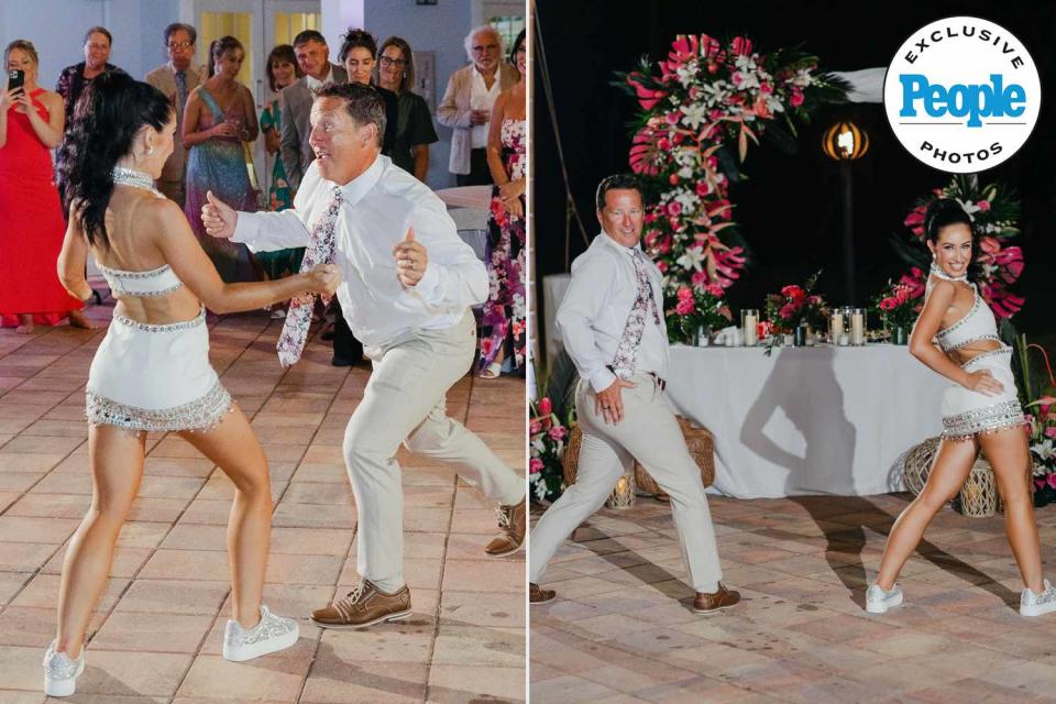 <p>Alyssa Morgan Photography</p> Kalista Caufield and father Doug Miller, father daughter wedding dance