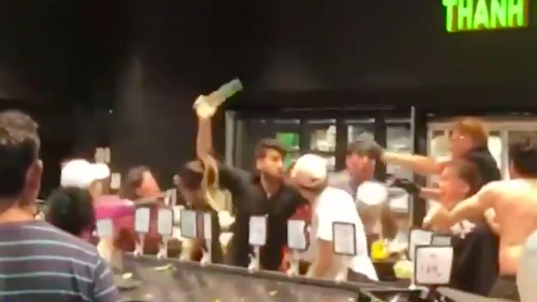 An all out brawl broke out in the cherry aisle. Photo: Seven News