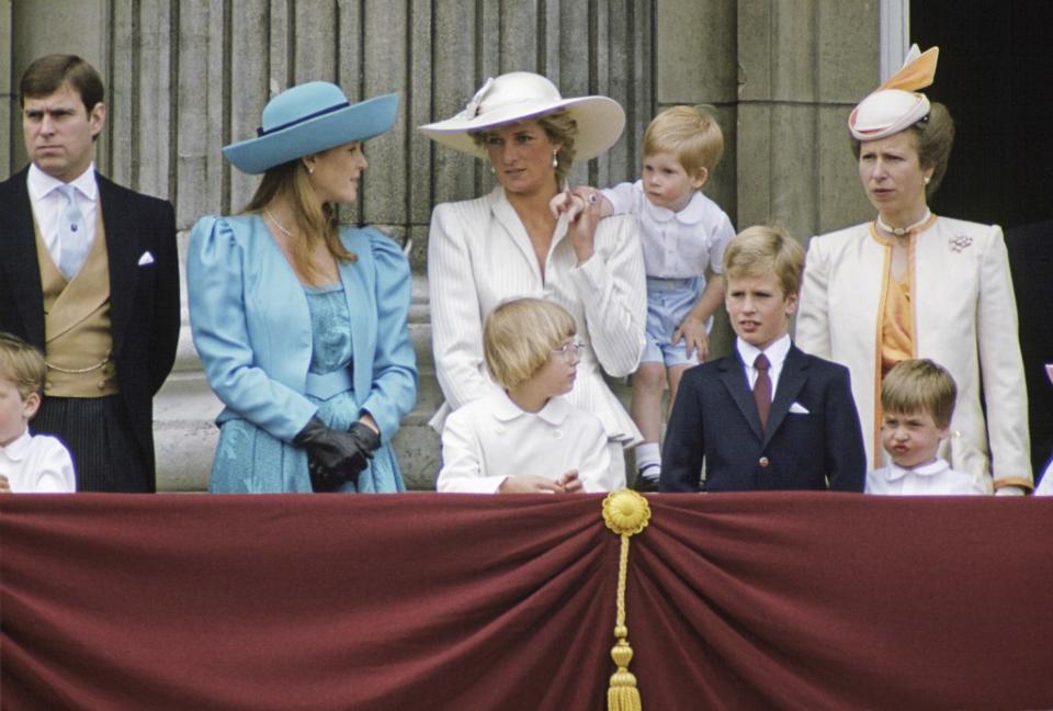 Lord Frederick Windsor and Lady Gabriella Windsor attend the Trooping the Color parade at Buckingham Palace alongside the rest of the royal family in the mid-1980s. Tim Graham Photo Library via Getty Images