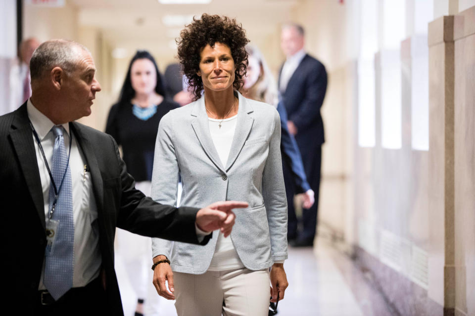 Accuser Andrea Constand walks to the courtroom during Bill Cosby's sexual assault trial at the Montgomery County Courthouse in Norristown, Pennsylvania, on Tuesday. (Photo: Matt Rourke/pool photo/Reuters)