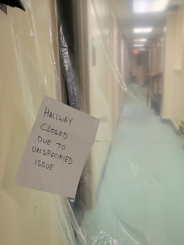 Damage is seen after a flood at USDA research facility where employees have filed whistleblower complaint in Beltsville, Maryland