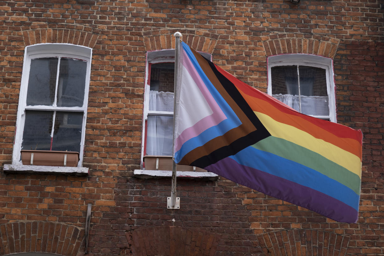 The Progress Pride flag includes the rainbow flag stripes to represent LGBTQ+ communities, with colours from the transgender pride flag used to also represent people of colour. (Getty Images)